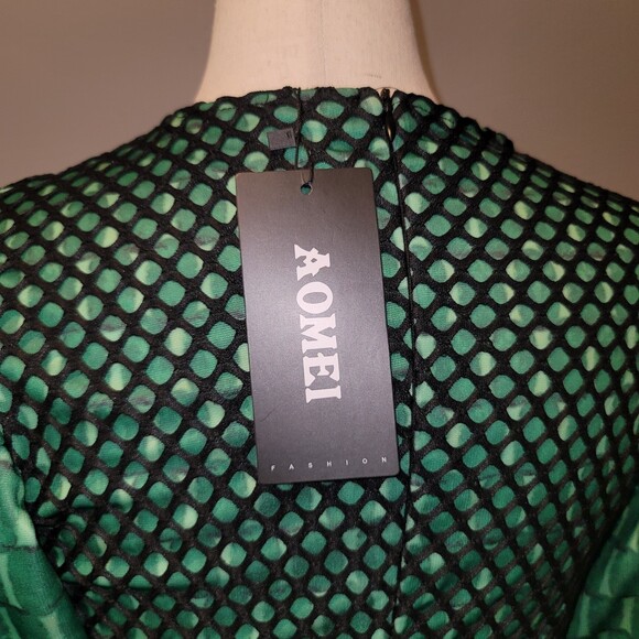 Aomei Multimedia Puff Sleve Fishnet Dress Size Small - Picture 7 of 10